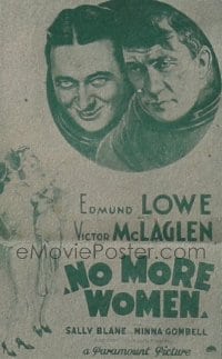 NO MORE WOMEN ('34) 1sh