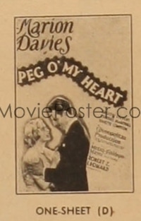 PEG O' MY HEART ('33) 1sh style D