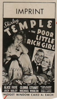 POOR LITTLE RICH GIRL ('36) WC, mini