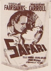 SAFARI ('40) banner, cloth