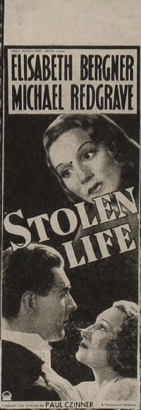 STOLEN LIFE ('39) insert