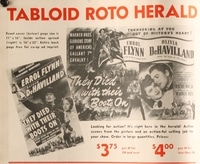 THEY DIED WITH THEIR BOOTS ON ('41) herald tabloid roto front cover & inside spread