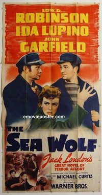 3261 SEA WOLF three-sheet movie poster '41 Edward G. Robinson, Ida Lupino