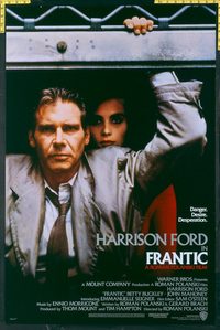 4802 FRANTIC one-sheet movie poster '88 Roman Polanski, Harrison Ford