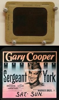 2619 SERGEANT YORK movie glass slide '41 Gary Cooper, Hawks