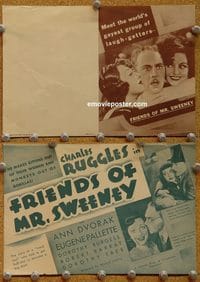2551 FRIENDS OF MR SWEENEY movie herald '34 Charlie Ruggles