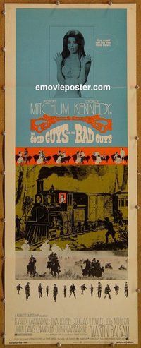 3327 GOOD GUYS & THE BAD GUYS insert movie poster '69 Robert Mitchum