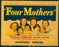 1183 FOUR MOTHERS title lobby card '41 Priscilla Lane & sisters!