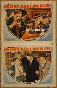 4434 FRONT PAGE WOMAN 2 lobby cards '35 Bette Davis, Brent