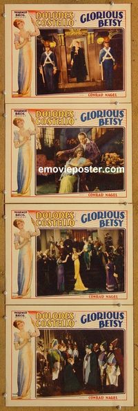 4215 GLORIOUS BETSY 4 lobby cards '28 Dolores Costello