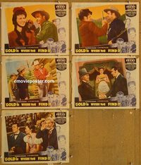 4110 GOLD IS WHERE YOU FIND IT 5 lobby cards '38 de Havilland
