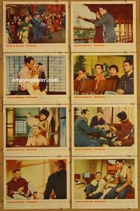 3810 SAYONARA 8 lobby cards '57 Marlon Brando, Red Buttons