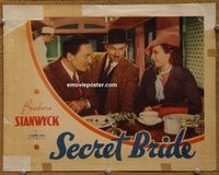 2452 SECRET BRIDE lobby card '34 Barbara Stanwyck, Warren William