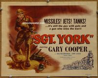 1318 SERGEANT YORK title lobby card R58 Gary Cooper, Howard Hawks