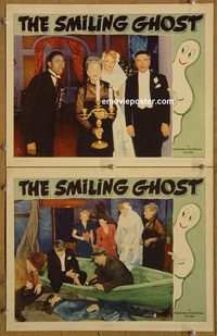 4491 SMILING GHOST 2 lobby cards '41 Wayne Morris, Marshall