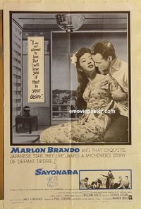 1889 SAYONARA one-sheet movie poster R62 Marlon Brando, Red Buttons