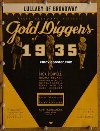 2639 GOLD DIGGERS OF 1935 movie sheet music '35 Gloria Stuart