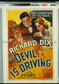 DEVIL IS DRIVING ('37) style A 1sh '37