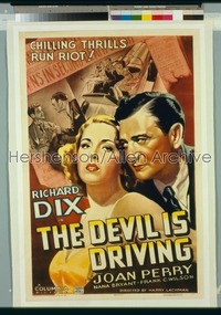 DEVIL IS DRIVING ('37) style B 1sh '37