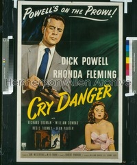 CRY DANGER 1sh '51