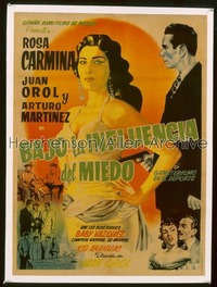 BAJO LA INFULENCIA DEL MIEDO Mexican poster '56