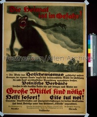 DIE HEIMAT IST IN GEFAHR German 1919 warning about communists, Hachez art of huge monster!