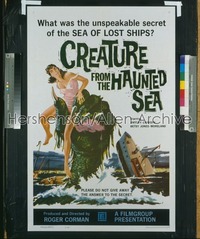 CREATURE FROM THE HAUNTED SEA 1sh '61