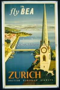 BEA ZURICH travel poster '60s