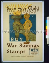 WAR SAVINGS STAMPS WWI war poster '18