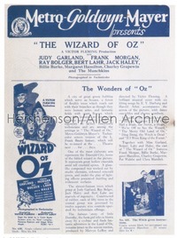 WIZARD OF OZ ('39) English pressbook '39