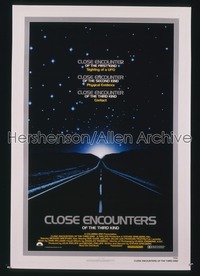 CLOSE ENCOUNTERS OF THE THIRD KIND 1sh 1977 Spielberg's sci-fi classic, silver border design