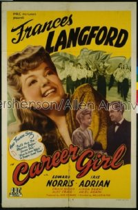 CAREER GIRL ('44) 1sh '44