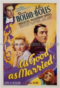 AS GOOD AS MARRIED 1sh '37