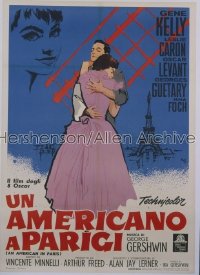 AMERICAN IN PARIS Italian 1p R1963 different Nano art of Gene Kelly & Leslie Caron!