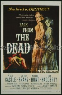 BACK FROM THE DEAD 1sh '57