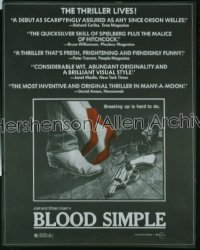 BLOOD SIMPLE 1sh '84