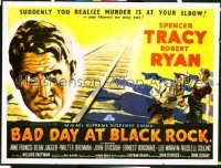 BAD DAY AT BLACK ROCK British quad '54