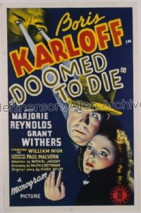 DOOMED TO DIE ('40) 1sh '40