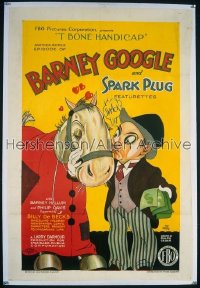 BARNEY GOOGLE & SPARK PLUG FEATURETTES stock 1sh 1928 T-Bone Handicap