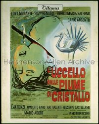 BIRD WITH THE CRYSTAL PLUMAGE Italian 1p R70s Argento's L'Uccello Dalle Piume Di Cristallo!