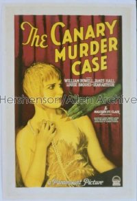 CANARY MURDER CASE 1sh '29