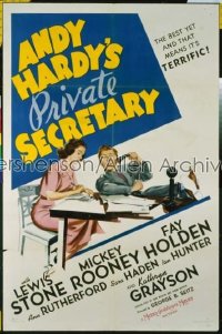 ANDY HARDY'S PRIVATE SECRETARY style D 1sh '41