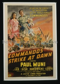 COMMANDOS STRIKE AT DAWN style A 1sh '42