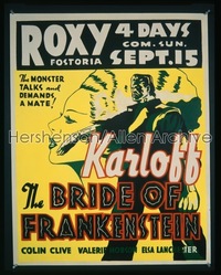 BRIDE OF FRANKENSTEIN jumbo WC '35