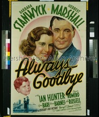 ALWAYS GOODBYE ('38) 1sh '38