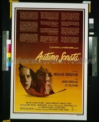 AUTUMN SONATA 1sh '78