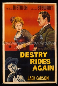 DESTRY RIDES AGAIN Argentinean '39 different art of Marlene Dietrich, Stewart & Donlevy!