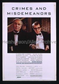 CRIMES & MISDEMEANORS style B 1sh '89