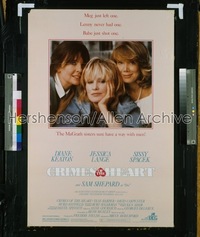 CRIMES OF THE HEART 1sh '86