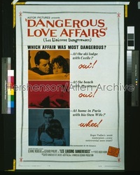 DANGEROUS LOVE AFFAIRS 1sh '59